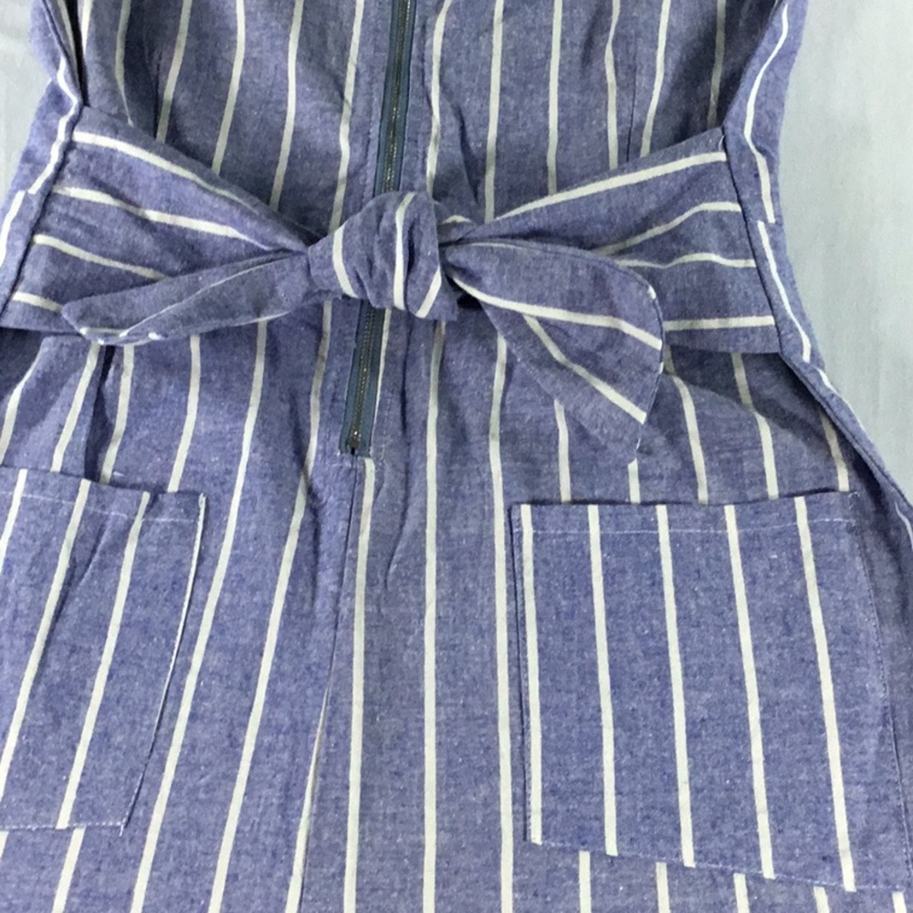 Coastal chic Size M Jumpsuit blue and white Striped Cottagecore Cropped - Picture 4 of 12